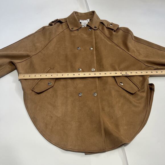 Sz XS JOSEPH RIBKOFF CAMEL FAUX SUEDE JACKET - Picture 8 of 10